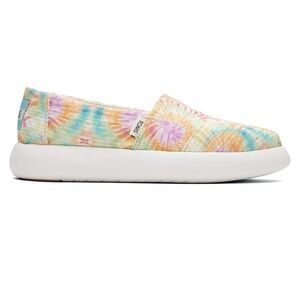TOMS Shoes Loafers Mallow Candy Pink Tie Dye Crochet Flats COMFORTABLE Slip On